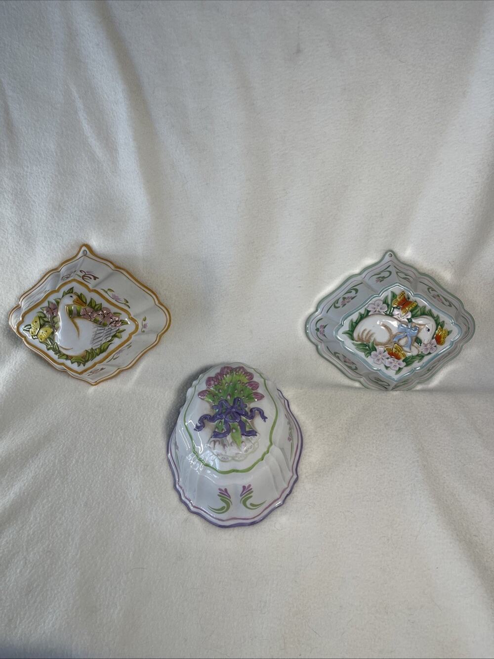 Le Cordon Bleu Franklin Mint Set Of 3 Gelatin Molds Hangings 1986 VTG - Easter